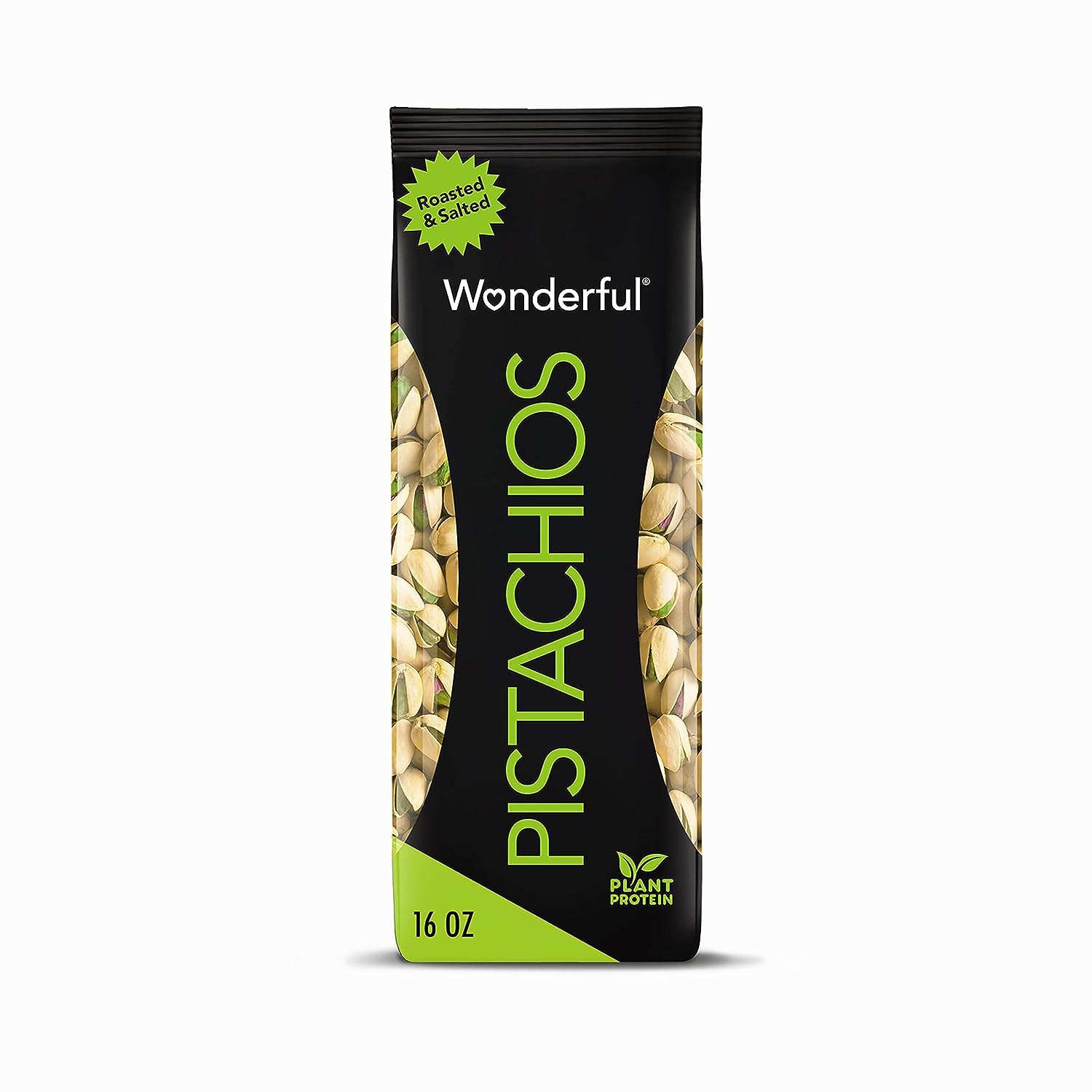 Wonderful Pistachios In Shell, Roasted & Salted Nuts, 16 Ounce Bag, Protein Snacks, Gluten Free, Healthy Snack