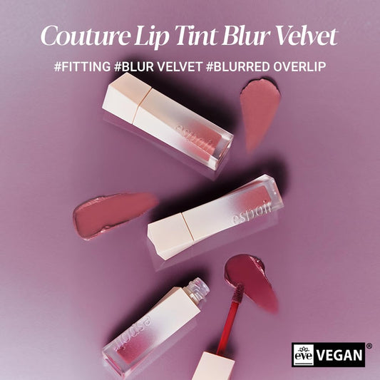 Espoir Couture Lip Tint Blur Velvet #7 Mauvening 0.19Oz | Natural Blurry Color Liquid Lipstick | Long-Lasting Smudge-Proof Fixing Lip Stain | Lightweight Matte Finish Without Oil | Korean Lip Makeup