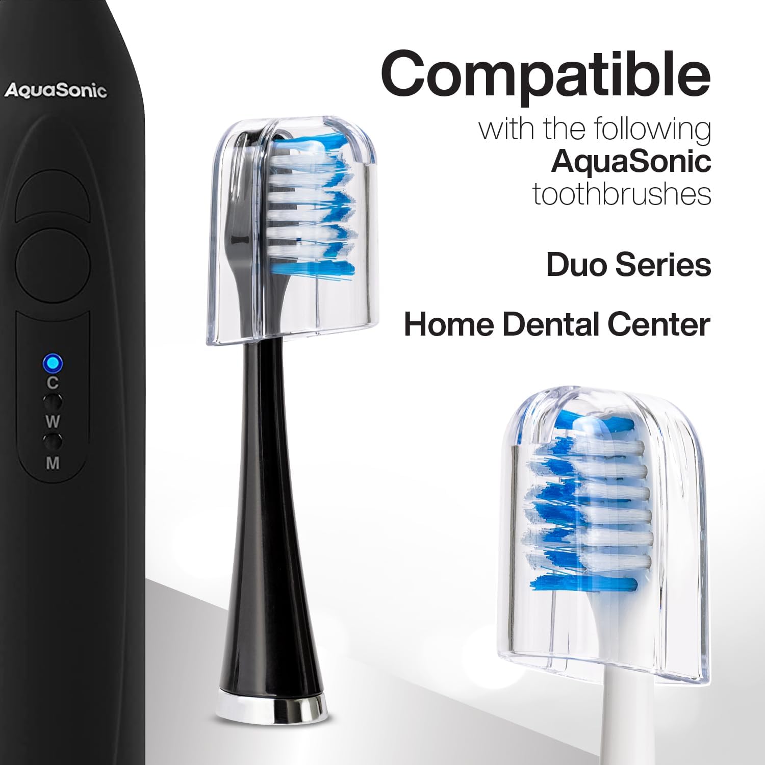 Aquasonic Duo Series Replacement Brush Heads | For Normal & Sensitive Teeth | Compatible With Duo Series & Home Dental Center Toothbrush Handles | Not Compatible With Duo Series Pro : Health & Household
