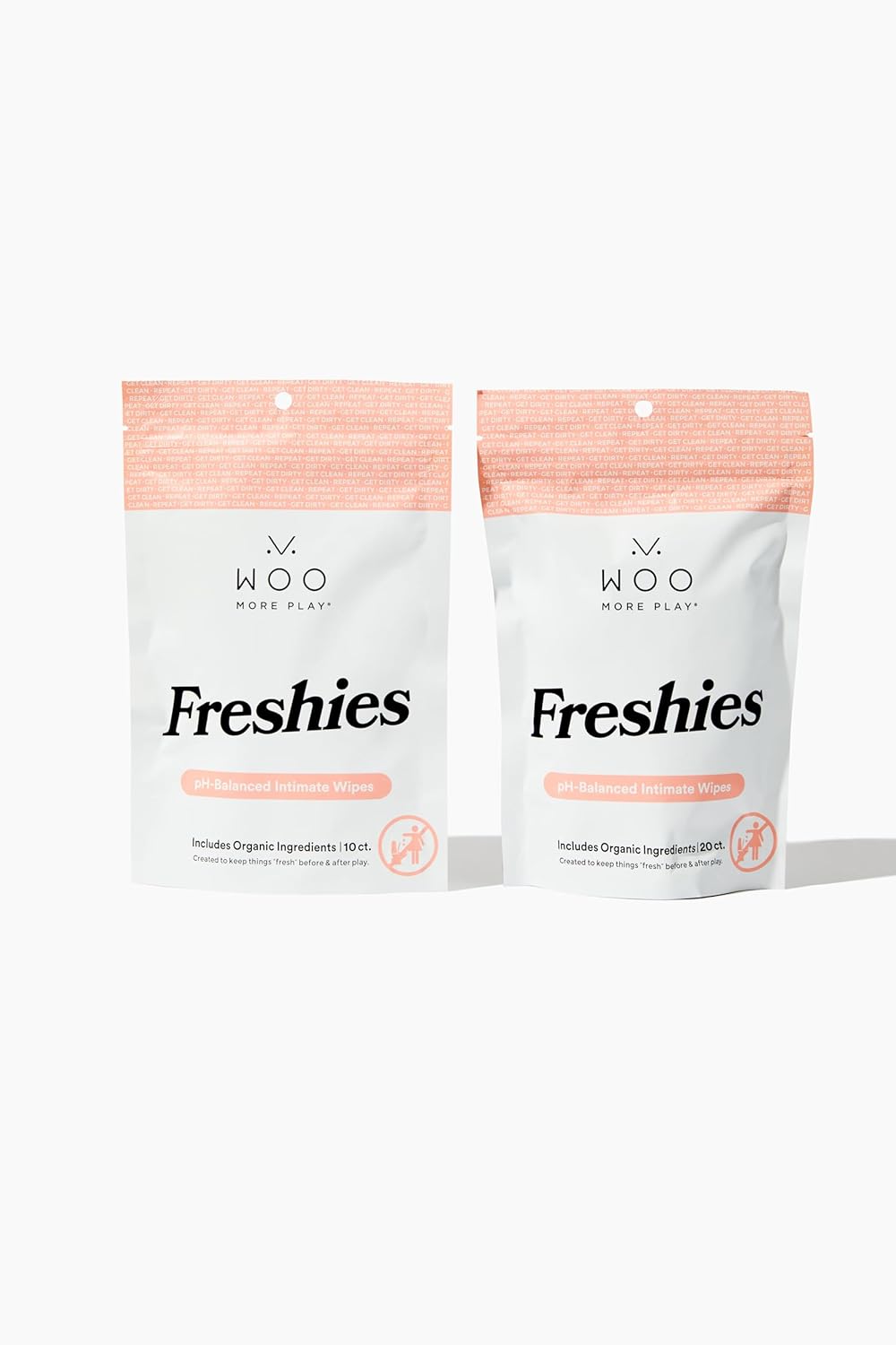 Woo More Play Freshies: All-Natural Feminine Intimacy Towelette Wipes with Coconut Water and Aloe Vera, Promotes Feminine Health & Helps Alleviate Irritation - Vegan and Cruelty Free, 30ct