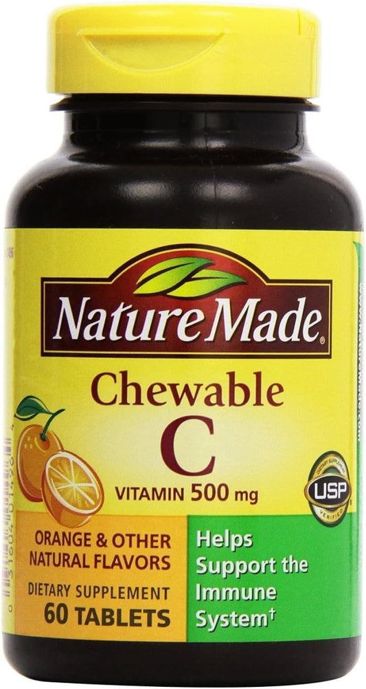 Nature Made - Vitamin C 500 Mg, 120 Chewable Tablets (Twin Pack 2 X 60)