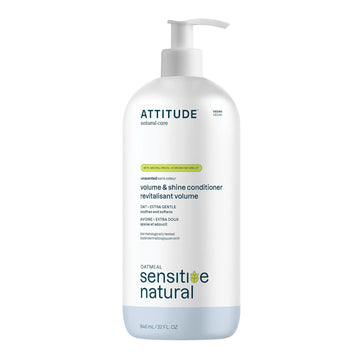 ATTITUDE Extra Gentle Hair Conditioner for Sensitive Dry Scalp, Soothing Oat, Naturally Dervied Ingredients, Dermatologically Tested, Vegan Detangler, 32 Fl Oz