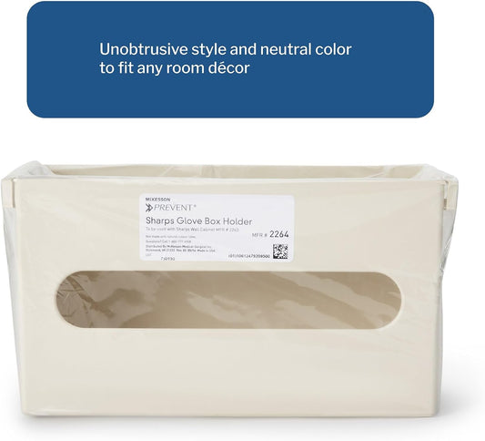 Mckesson Prevent Glove Box For Sharps Cabinet - Vertical Mounting, Plastic, Putty Color - 11 In L X 3 7/8 In D X 6 1/2 In H, 2 Count