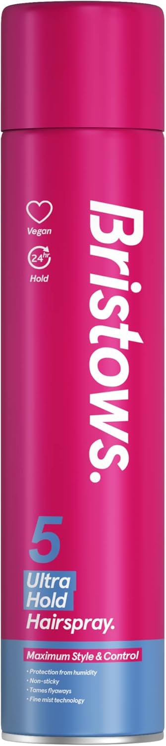 Bristow'S Ultra Hold Hairspray Pack Of 6, Up To 24 Hours Hold, Tames Flyaways, Non Sticky, Vegan, Protects Against Humidity, 400Ml
