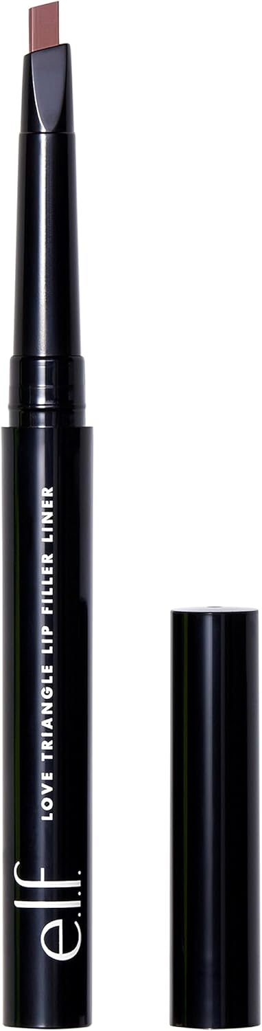 E.L.F. Love Triangle Lip Filler Liner, 2-In-1 Lip Liner Pencil For Sculpting & Filling, Long-Lasting Intense Colour, Mauve
