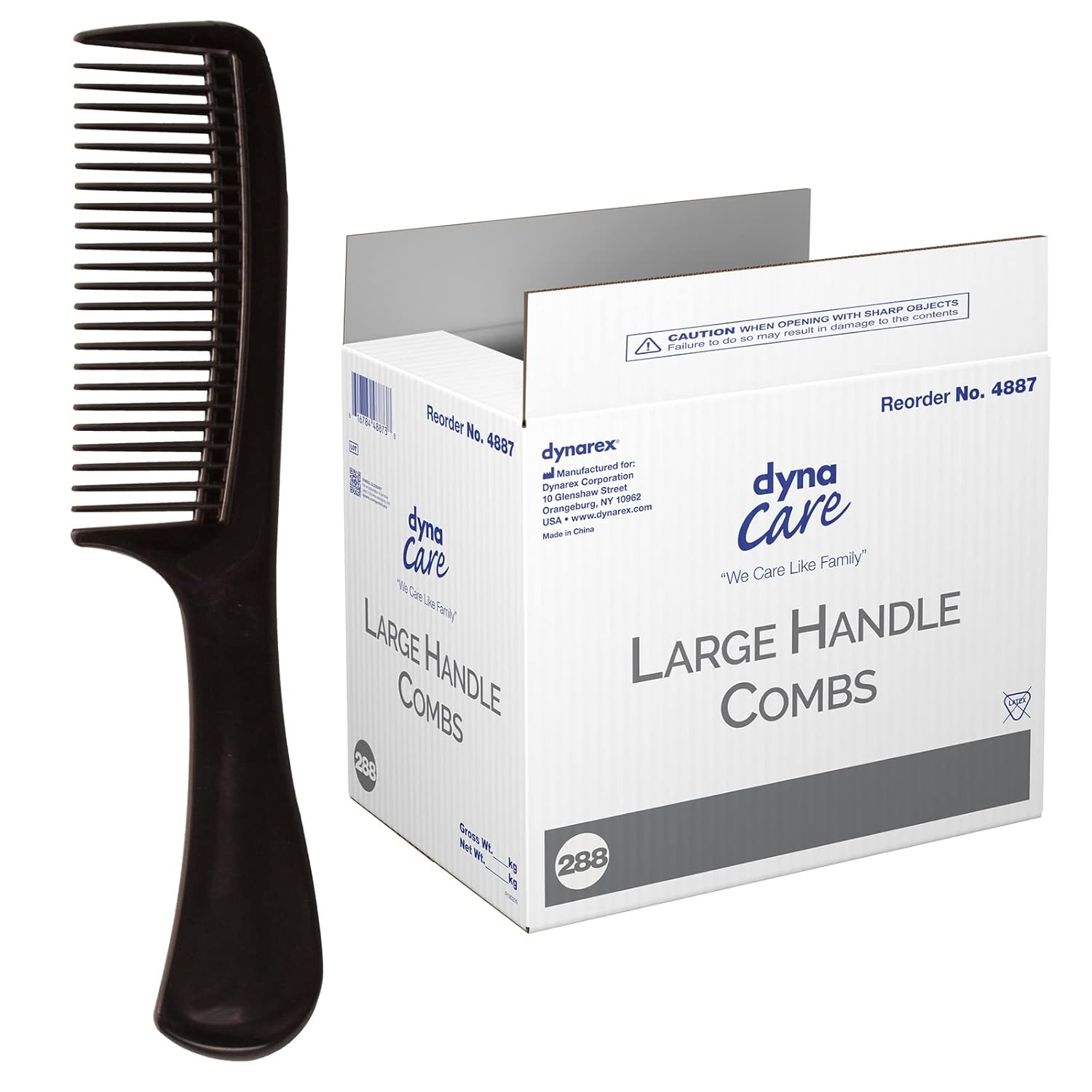 Dynarex Fine Toothed Combs - Plastic Hair Comb With Fine & Extra Fine Teeth - Grooming Accessories For Straightening, Styling, Parting & Detangling - 8.5-Inch, 1 Case Of 288