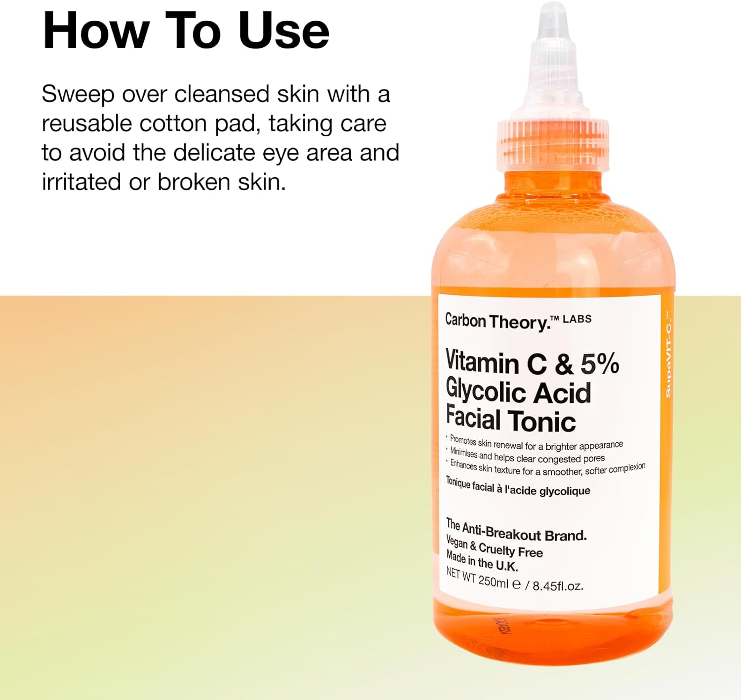 Carbon Theory SupaVIT-C Vitamin C Skin Toner for Face - 5% Glycolic Acid Toner & Blemish Control Cleanser - Reduces Excess Oil & Minimises Pores - Exfoliating Vegan Facial Tonic - 250ml : Amazon.co.uk: Health & Personal Care