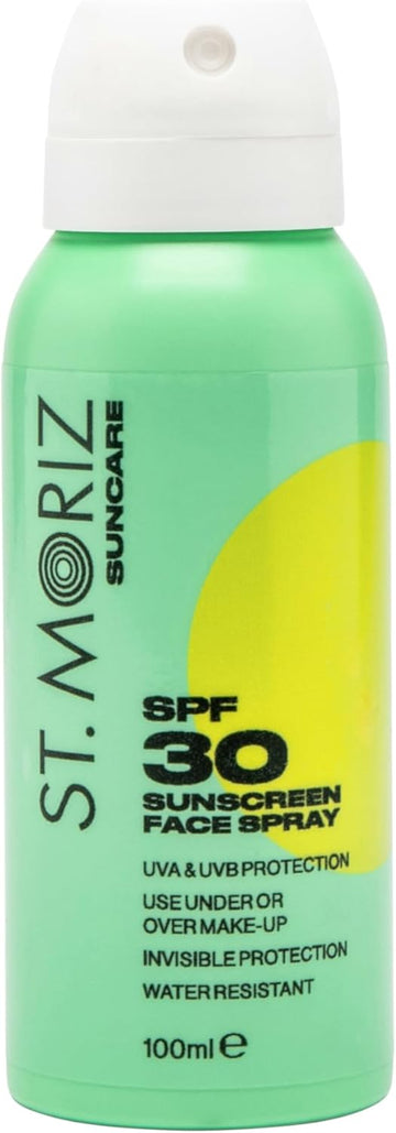 St Moriz Suncare Spf 30 Sunscreen Face Spray | Uva & Uvb Invisible Protection Spf 30 Sun Protection Face Mist With Vitamin E | Wear Under Or Over Makeup | Dermatologically Tested | Vegan | 100Ml