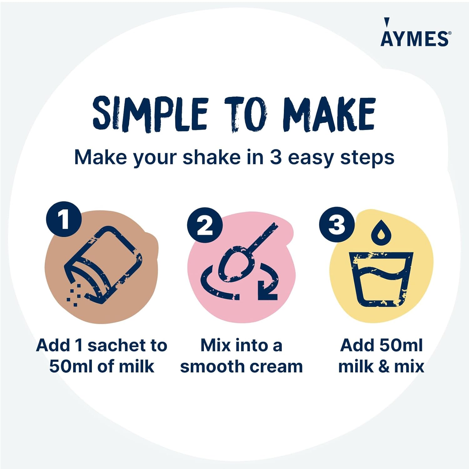 Aymes - Shake Compact - 7 Servings - Low Volume Nutritional Powder - Vanilla - Milkshake-Style Drink Mix - Gluten Free & Vegetarian - Suitable For Adults And Children Aged 3+
