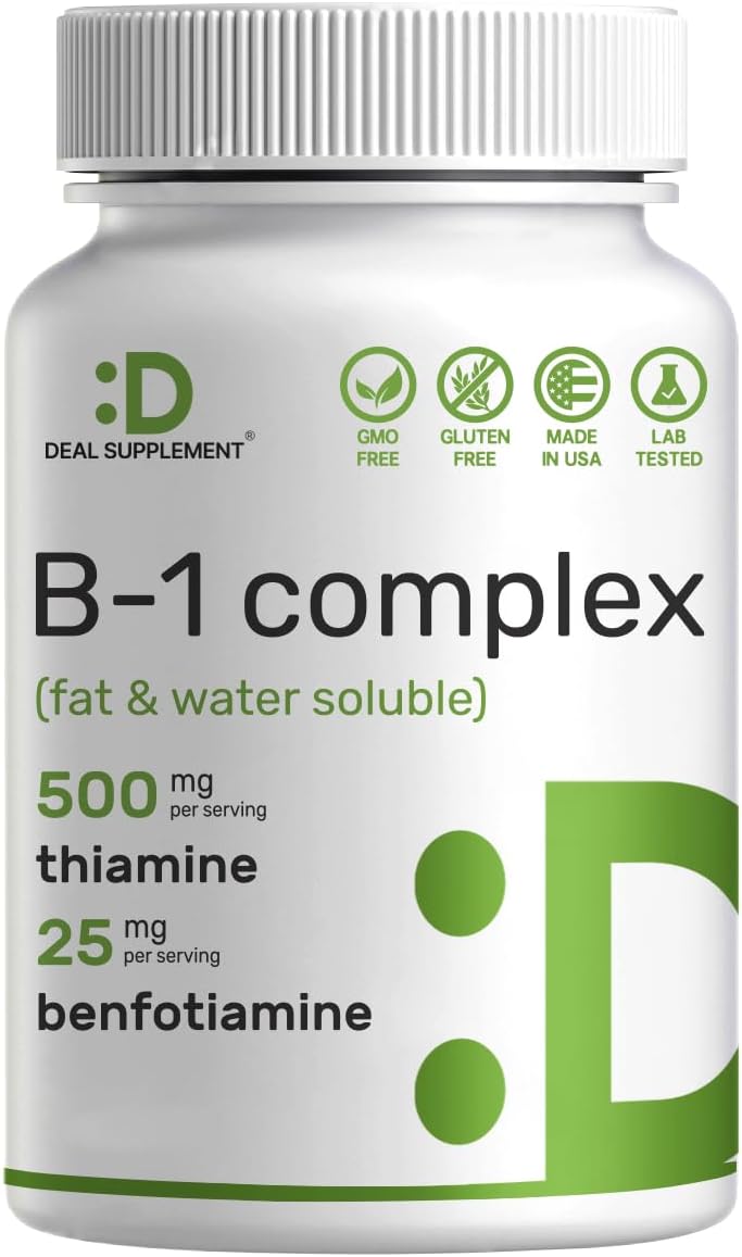 Vitamin B1 500Mg With Benfotiamine, 240* Capsules – Fat & Water Soluble Thiamine B1