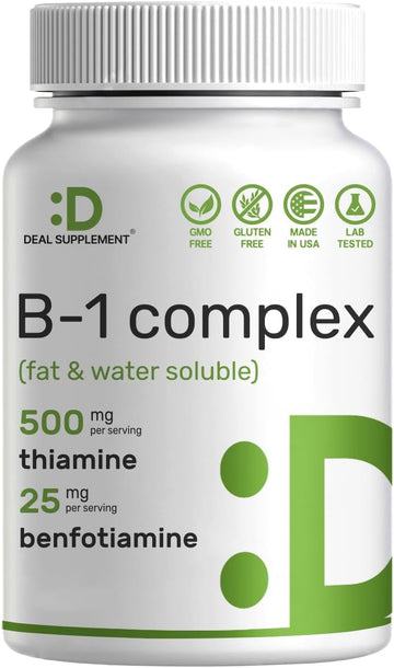 Vitamin B1 500Mg With Benfotiamine, 240* Capsules – Fat & Water Soluble Thiamine B1