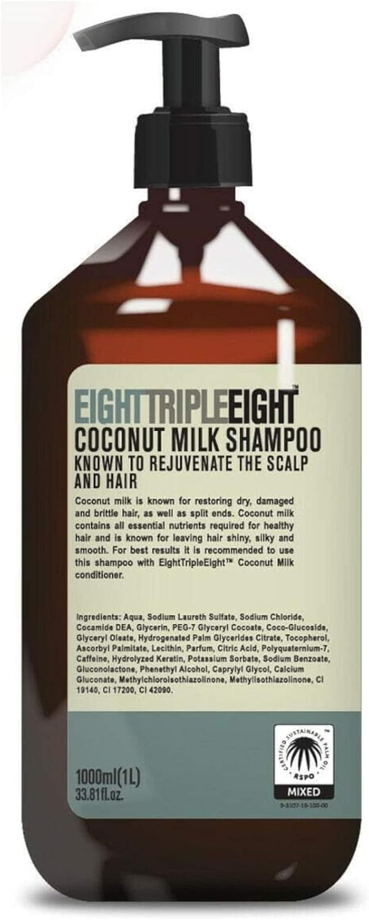 Eight Triple Eight Coconut Milk 2X Shampoo & 2X Conditioner 1L