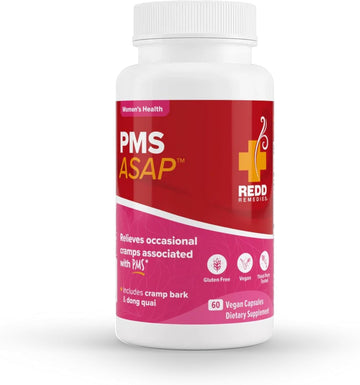 Redd Remedies, Pms Asap, Includes Cramp Bark & Dong Quai, 60 Vegan Capsules