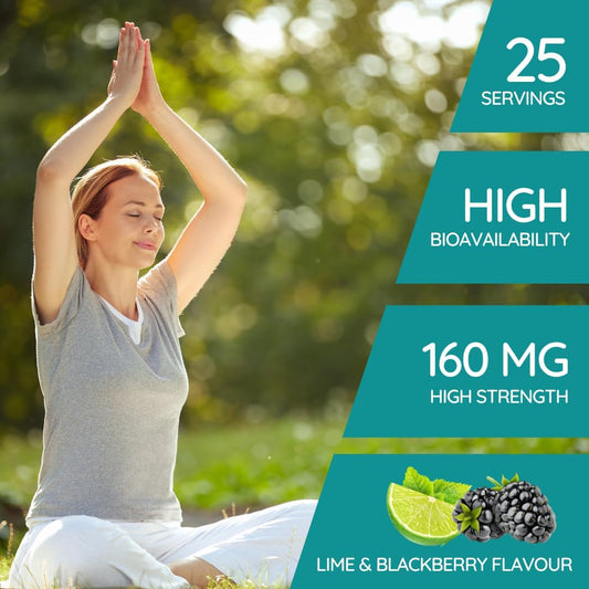 Well Actually Liposomal Magnesium Glycinate High Strength 2000Mg - High Bioavailability Liquid Magnesium Bisglycinate Supplement For Brain, Muscle, Sleep Support - Lime & Blackberry (250 Ml)