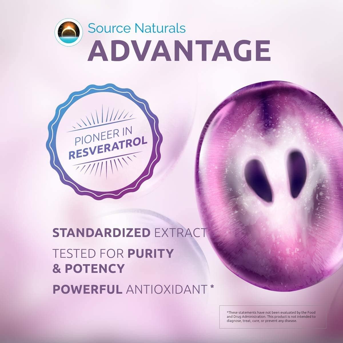 Source Naturals Resveratrol 200 mg for Heart and Healthy Aging - 120 Vegetarian Capsules : Health & Household