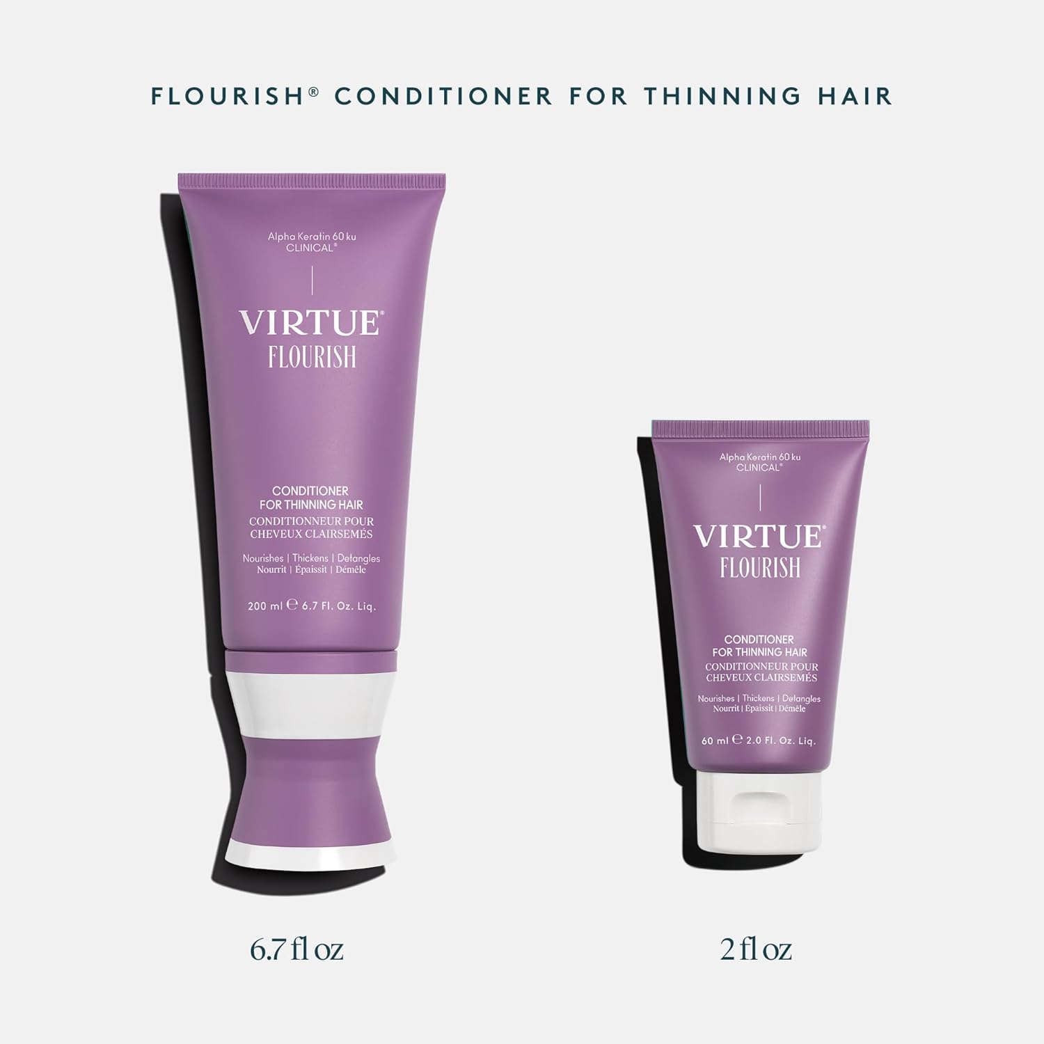 Virtue Flourish Conditioner for Thinning Hair | Nourishes, Thickens, Detangles Thinning Hair : Beauty & Personal Care