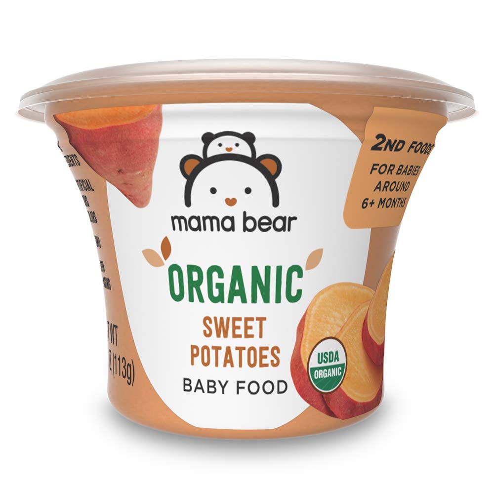 Amazon Brand - Mama Bear Organic Baby Food, Sweet Potatoes, Vegetarian, 4 Ounce (Pack Of 12)