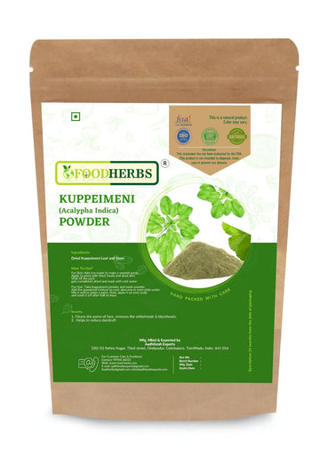 Foodherbs Kuppaimeni Powder | Natural Facial Hair Removal | 200 Gm/0.44 Lbs | Clear Skin | Acalypha Indica | Harita Manjari