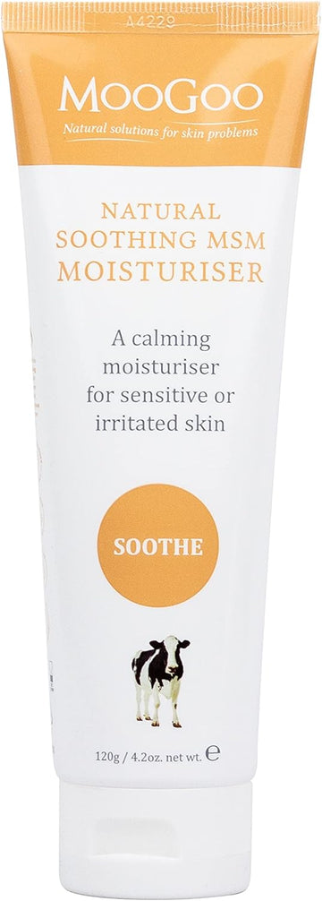 Moogoo Soothing Msm Moisturiser - Calming Face & Body Moisturiser For Sensitive, Red Or Sunburnt, Irritated Skin Including Eczema, Psoriasis & Rosacea 200G / 7Oz
