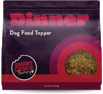 Smart Cookie Natural Dog Food Topper - Dinner - Dog Meal Mixer For All Ages - Food Topper For Picky Eaters And For Boosting Nutrition - Non Gmo, Made In The Usa - 15 Oz Bag (30 Day Supply)