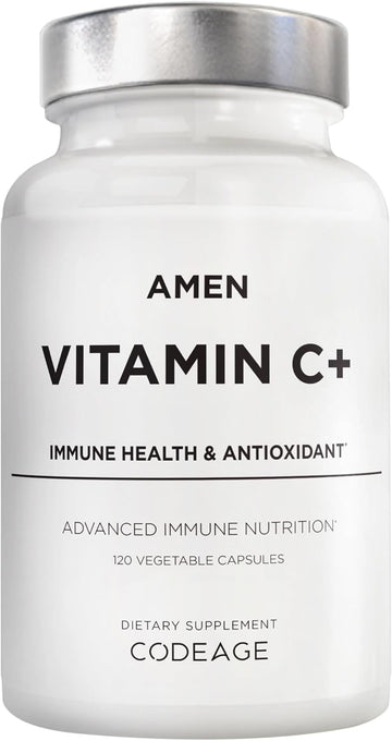 Amen Vitamin C+ Supplement With Zinc, Bioflavonoids, Quercetin, Rose Hips, Elderberry – Vegan, Non-Gmo – 2 Months Supply - 120 Capsules