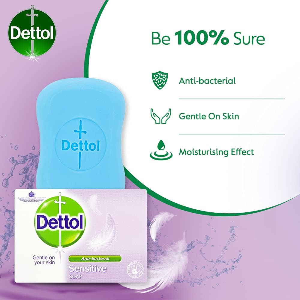 Dettol Bar Soap Sensitive 100g Pack of 6 : Amazon.co.uk: Beauty