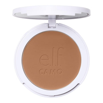 E.L.F. Camo Powder Foundation, Lightweight, Primer-Infused Buildable & Long-Lasting Medium-To-Full Coverage Foundation