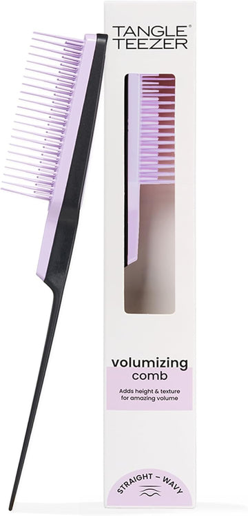 Tangle Teezer The Ultimate Volumizer Hairbrush For All Hair Types - Adds Height, Texture & Volume - Gentle Comb For Back Combing Minimises Damage - Black & Lilac