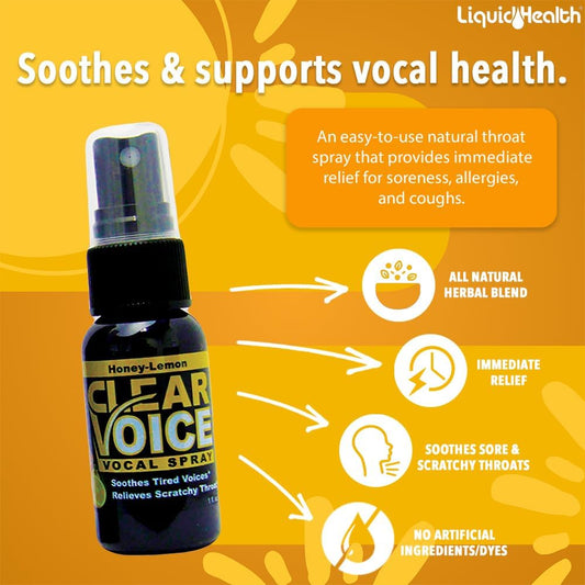 Liquidhealth Clear Voice Vocal Spray Honey Lemon (3Pack)