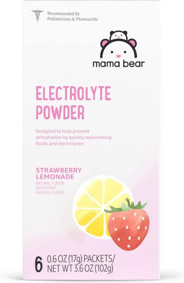 Mama Bear Electrolyte Powder Packets 0.6oz, Strawberry Lemonade, 6 Count