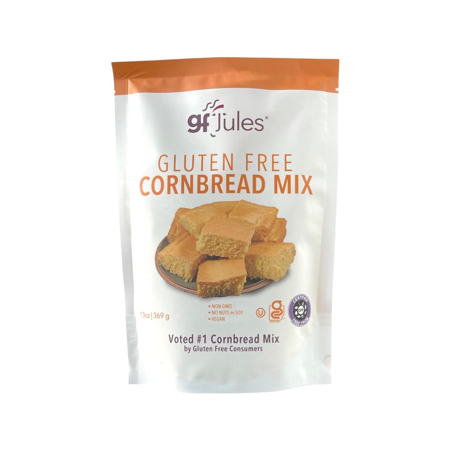 gfJules Certified Gluten Free Cornbread Baking Mix | No Grit, Non-GMO, Vegan, Kosher & Top 9 Allergen Free | 13 Ounces