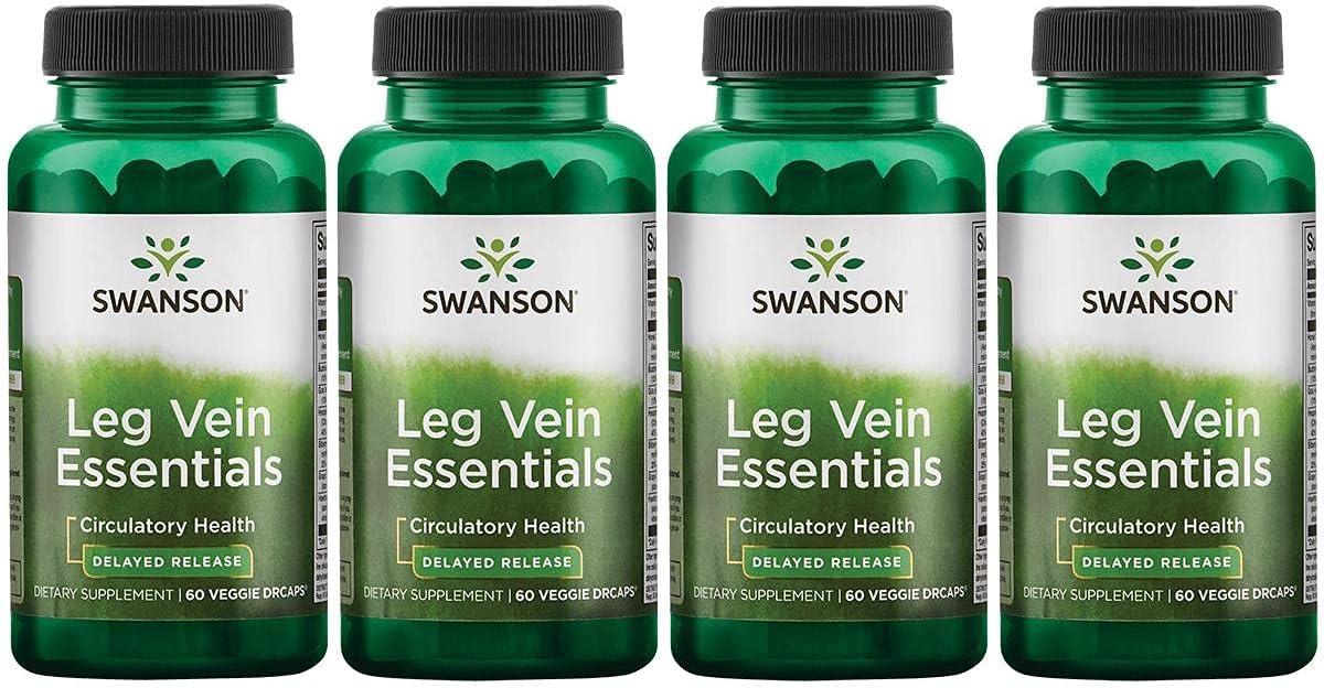 Swanson Leg Vein Essentials - Delayed Release - 60 Veg Capsules (4 Pack)