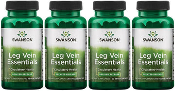 Swanson Leg Vein Essentials - Delayed Release - 60 Veg Capsules (4 Pack)