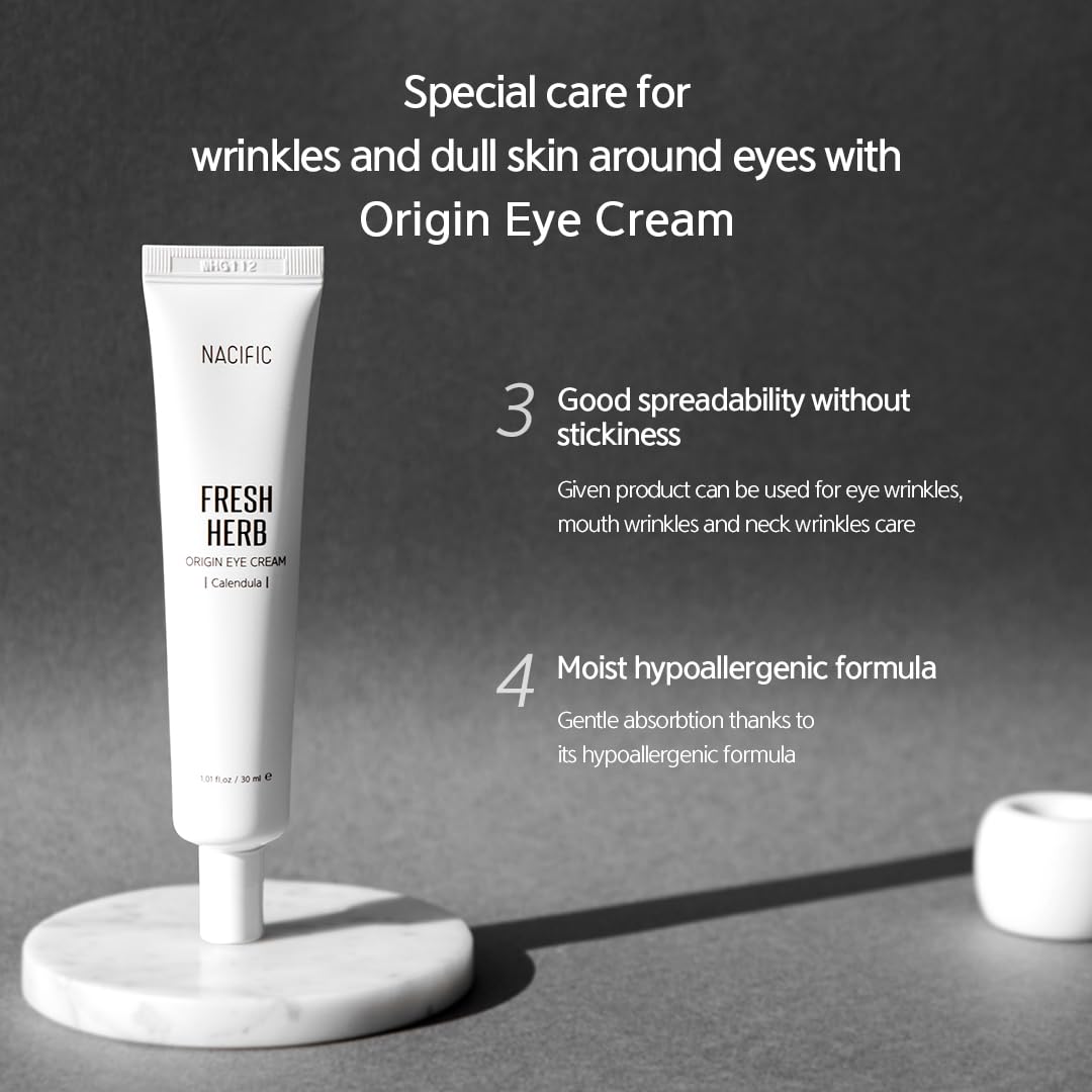 Nacific Fresh Herb Origin Eye Cream 1.01Fl.Oz 30Ml For Wrinkles, Dark Circles & Puffiness – Hypoallergenic Korean Skincare With Niacinamide – Moisturizing & Brightening Eye, Mouth & Neck Cream : Beauty & Personal Care