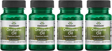 Swanson Oregano Oil 10:1 Extract - Natural Supplement Promoting Digestive Health & Respiratory Support - Supports Gastrointestinal System & Urinary Tract Health - (120 Softgels, 150Mg Each) 4 Pack