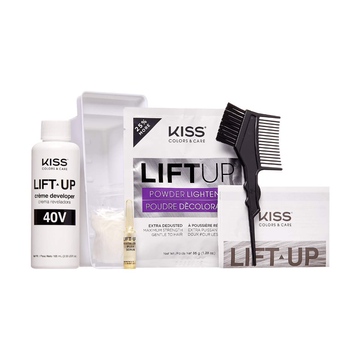Kiss Lift Up Complete Hair Bleach Kit, Rose Pink Toner, Gentle Conditioning Formula For All Hair Types, Reduces Brassiness, Includes 6-Pc Diy Bleach Kit : Beauty & Personal Care
