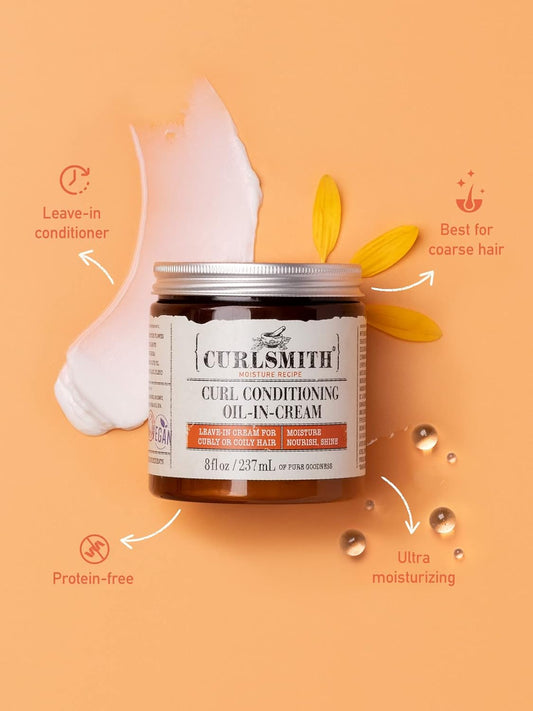 Curlsmith - Curl Conditioning Oil In Cream - Vegan Leave In Conditioner For Curly And Coily Hair (237Ml)