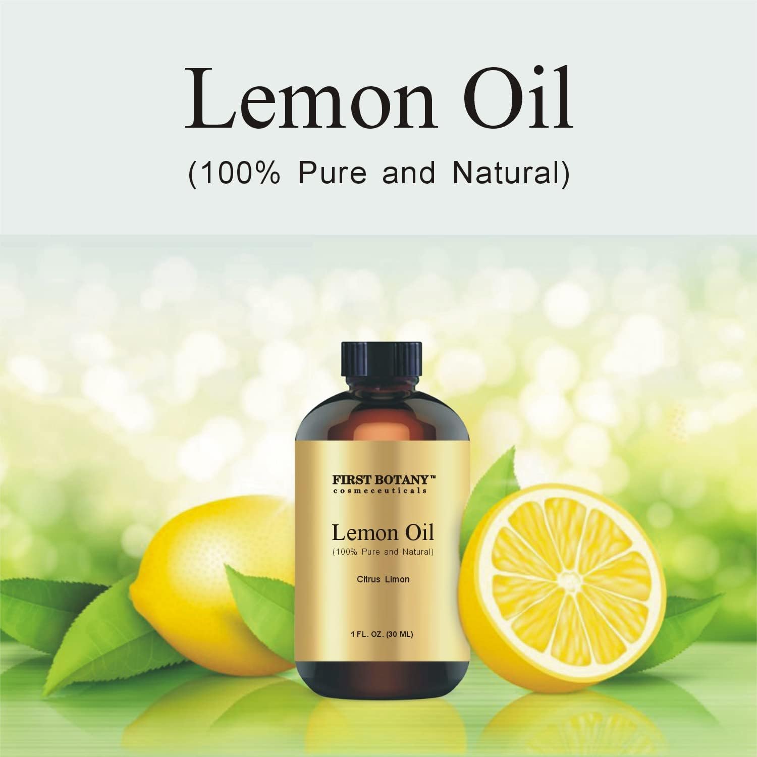 First Botany, 100% Pure Lemon Oil - Premium Lemon Essential Oil for Aromatherapy, Massage, Topical & Household Uses - 1 fl oz : Health & Household