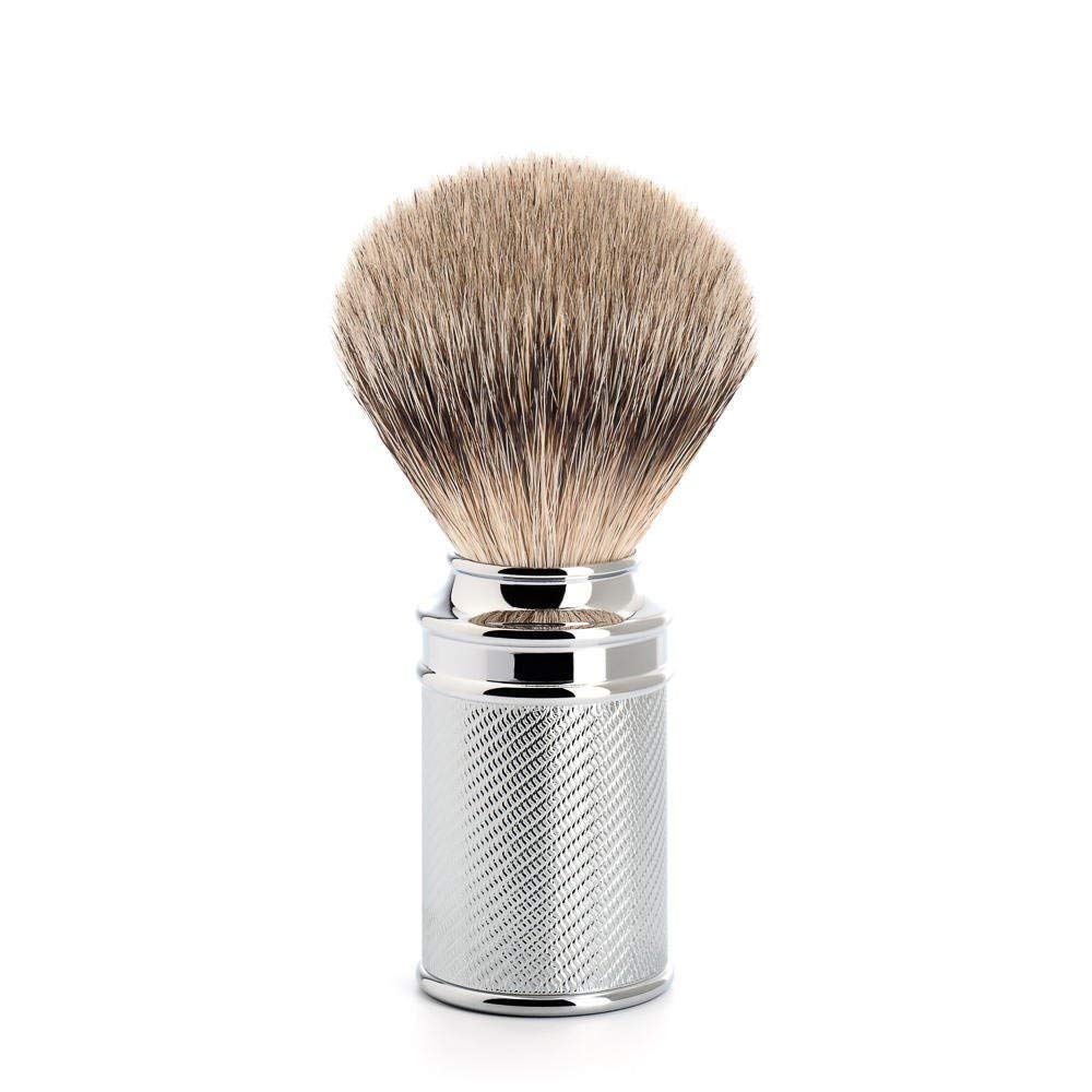 Mühle Traditional Silvertip Badger Shaving Brush | Chrome Plated Stainless Steel Handle | Luxury Shave Accessory For Men