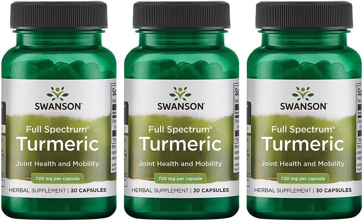 Swanson Turmeric 720 Milligrams 30 Capsules (3 Pack)