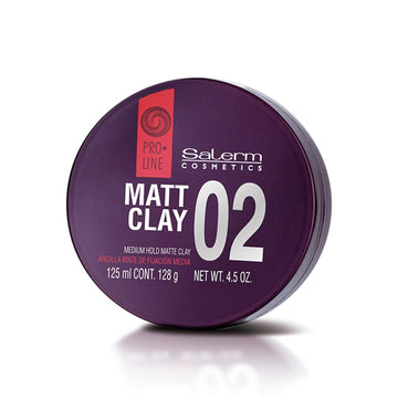 Salerm - Hair Wax - Pro Line Matt Clay 02-125 Ml - For Medium And Long Hair - Medium And Flexible Hold - Long-Lasting - Matte Finish - Hair Texturizer - Nourishes And Hydrates