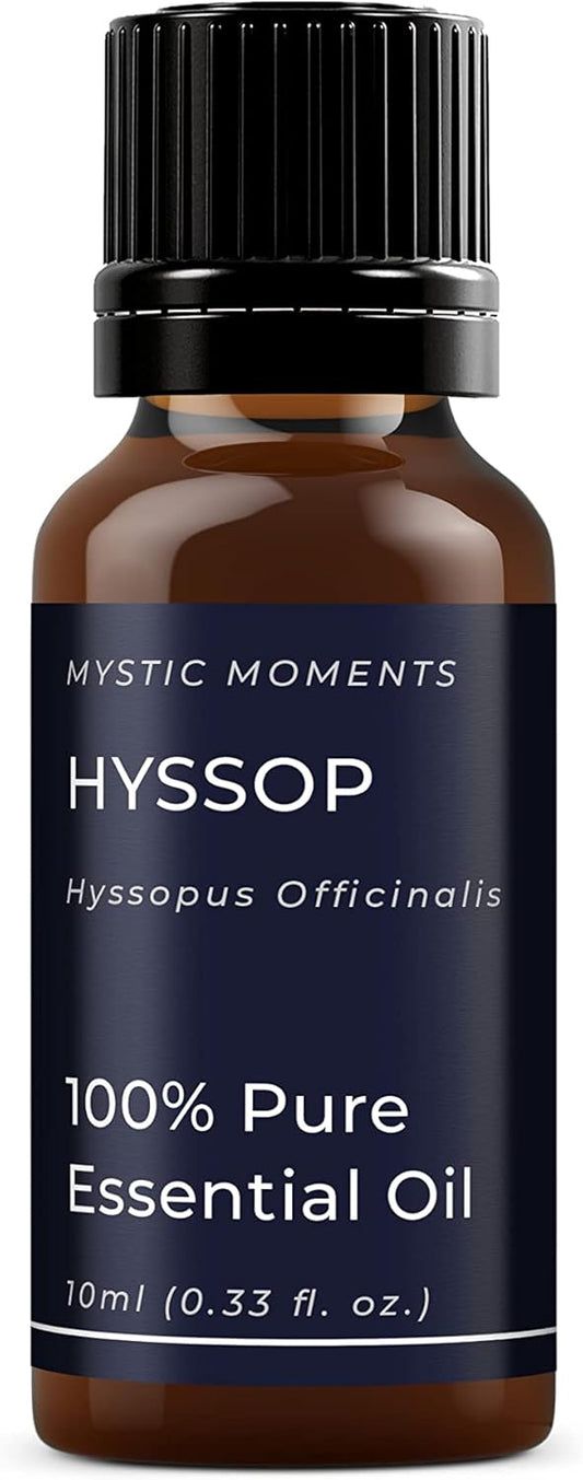 Mystic Moments | Hyssop Essential Oil 10ml - Pure & Natural oil for Diffusers, Aromatherapy & Massage Blends Vegan GMO Free