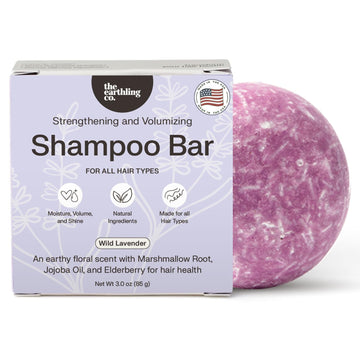 The Earthling Co. Shampoo Bar - Promote Hair Growth, Strengthen & Volumize All Hair Types - Paraben & Sulfate Free Formula With Natural, Vegan Ingredients For Dry Hair (Wild Lavender, 3 Oz)