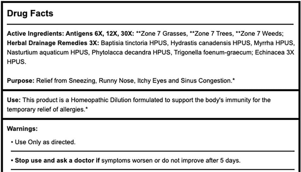 Buy Progena - Allergena Zone 7 (1 Fl Ounce): Allergy Medicine -  Free Delivery Possible On Eligible Purchases