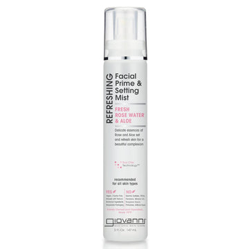 Giovanni Refreshing Facial Prime Setting Mist - Fresh Rose Water Spray For Face, Contains Rose Water & Aloe, Refreshing Facial Mist & Primer, Set & Refresh Skin For A Beautiful Complexion - 5 Fl Oz