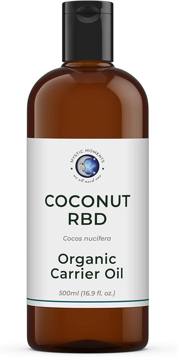 Mystic Moments | Organic Coconut RBD Carrier Oil 500ml - Pure & Natural Oil Perfect for Hair, Face, Nails, Aromatherapy, Massage and Oil Dilution Vegan GMO Free