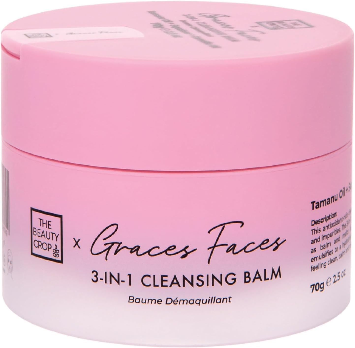 The Beauty Crop Graces Faces Refillable Cleansing Balm - Nourishing & Hydrating, All Night Hydration, Suitable For All Skin Types, Vegan Friendly - 100 Ml