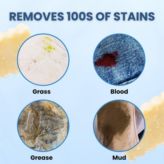 Natural Stain Stick - Stain Remover Bar Soap, Gentle On Fabric - Spot Treat Food, Blood, Grass Stains And More - Pet Stain And Odor Remover - Made With Saponified Coconut And Olive Oils