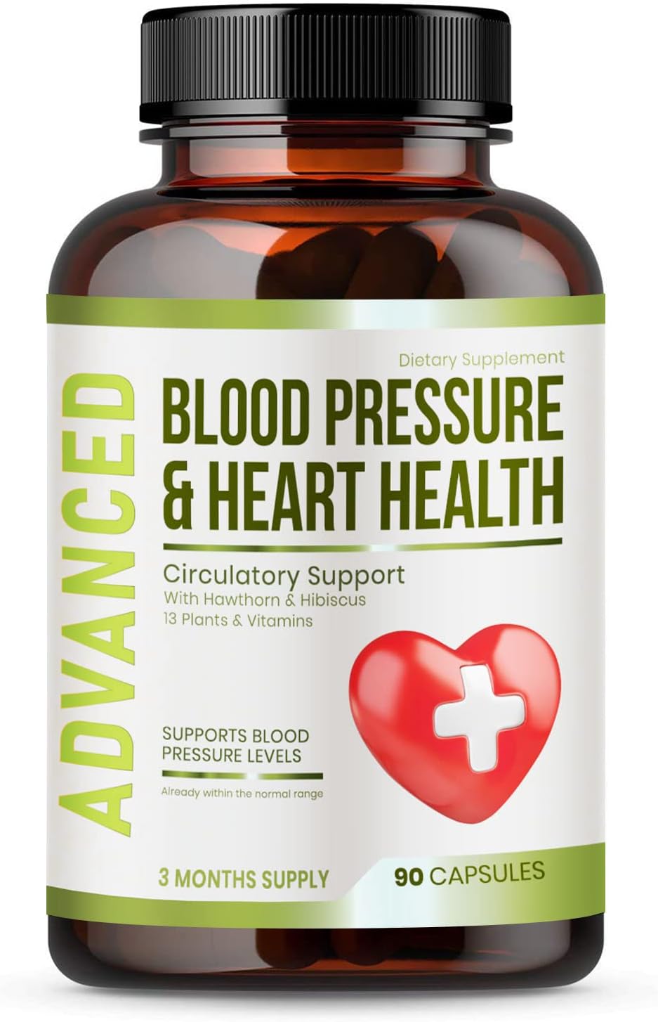 Heart Health Blood Pressure Support Supplement - Support Blood Pressure & Healthy Circularity Naturally with Hawthorn Berry & Hibiscus.Vitamins Pills for Healthy Hypertension (BP) & Healthy Heart