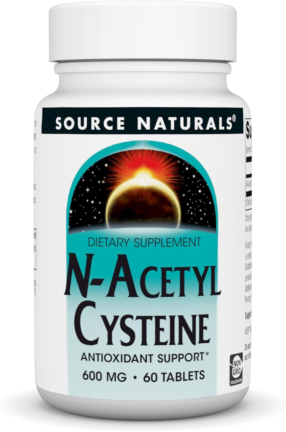 Source Naturals N-Acetyl Cysteine Antioxidant Support 600 Mg Dietary Supplement That Supports Respiratory Health* - 60 Tablets